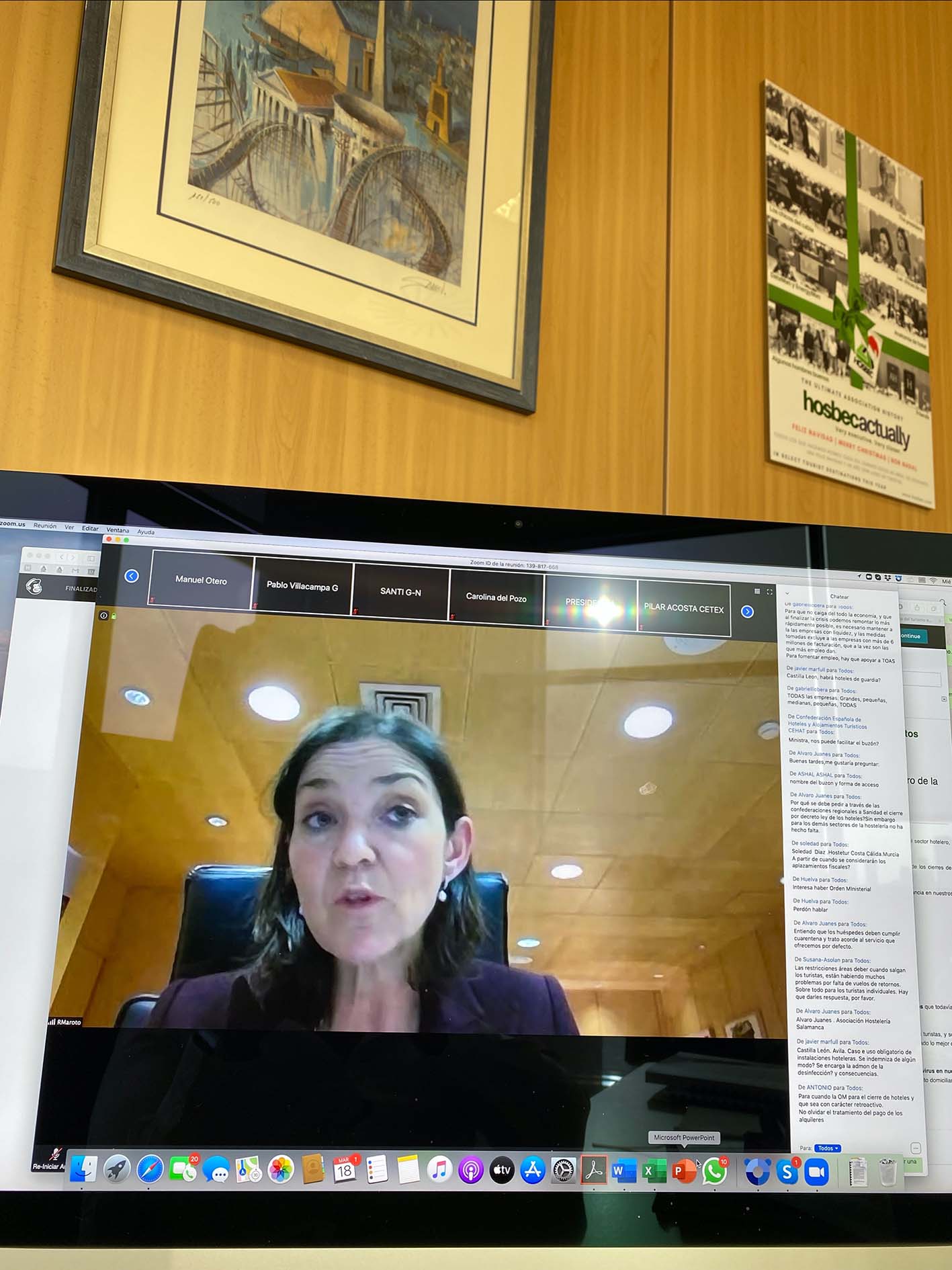 hosbec video conferencia ministra